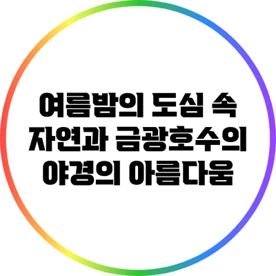 여름밤의 도심 속 자연과 금광호수의 야경의 아름다움