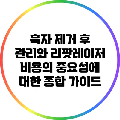 흑자 제거 후 관리와 리팟레이저 비용의 중요성에 대한 종합 가이드