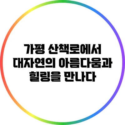 가평 산책로에서 대자연의 아름다움과 힐링을 만나다