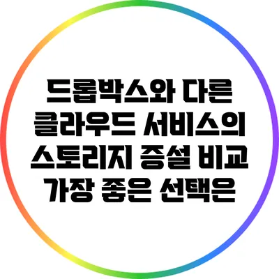 드롭박스와 다른 클라우드 서비스의 스토리지 증설 비교: 가장 좋은 선택은?