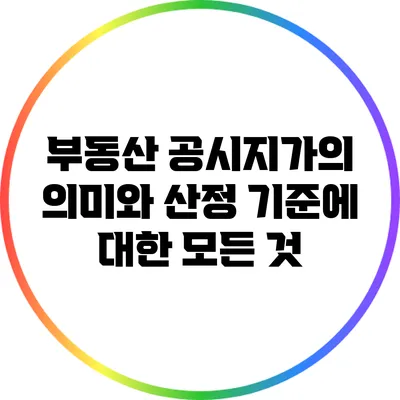 부동산 공시지가의 의미와 산정 기준에 대한 모든 것