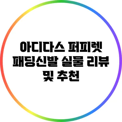 아디다스 퍼피렛 패딩신발 실물 리뷰 및 추천