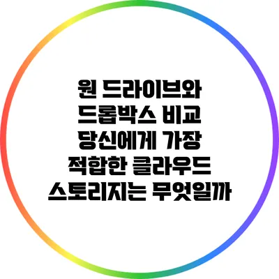 원 드라이브와 드롭박스 비교: 당신에게 가장 적합한 클라우드 스토리지는 무엇일까?