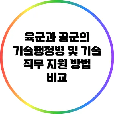 육군과 공군의 기술행정병 및 기술 직무 지원 방법 비교