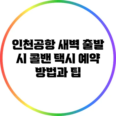 인천공항 새벽 출발 시 콜밴 택시 예약 방법과 팁
