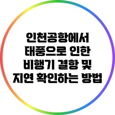 인천공항에서 태풍으로 인한 비행기 결항 및 지연 확인하는 방법