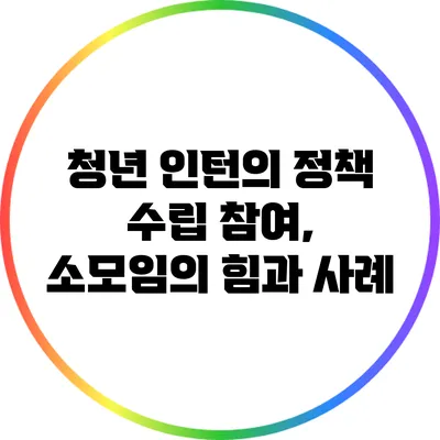 청년 인턴의 정책 수립 참여, 소모임의 힘과 사례