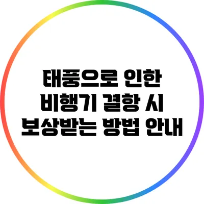 태풍으로 인한 비행기 결항 시 보상받는 방법 안내