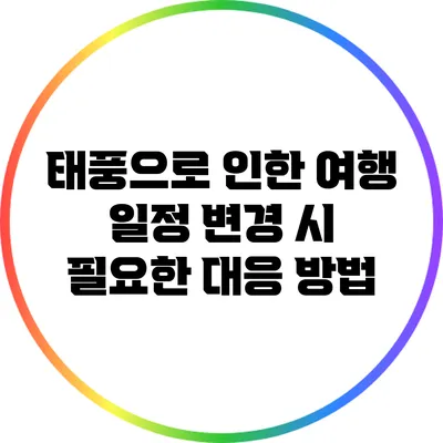 태풍으로 인한 여행 일정 변경 시 필요한 대응 방법