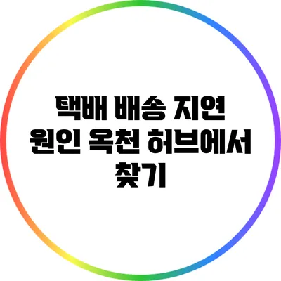 택배 배송 지연 원인: 옥천 허브에서 찾기