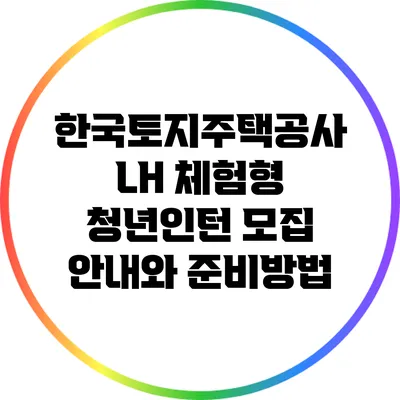 한국토지주택공사 LH 체험형 청년인턴 모집 안내와 준비방법