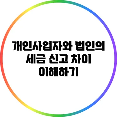 개인사업자와 법인의 세금 신고 차이 이해하기