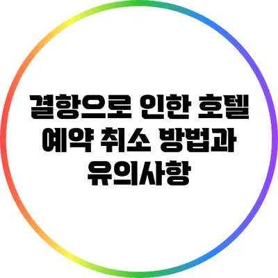 결항으로 인한 호텔 예약 취소 방법과 유의사항
