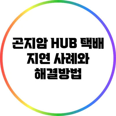 곤지암 HUB 택배 지연 사례와 해결방법