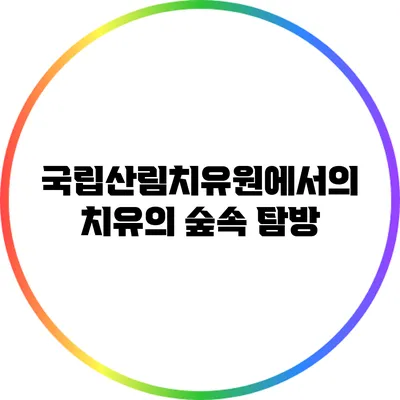 국립산림치유원에서의 치유의 숲속 탐방