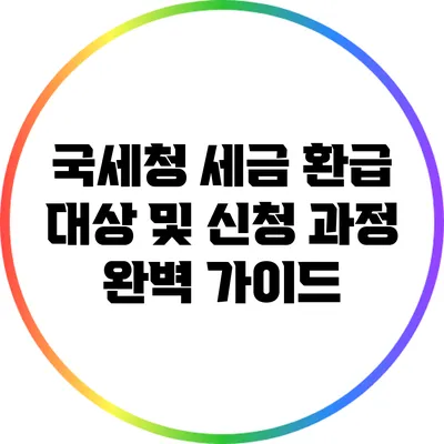 국세청 세금 환급 대상 및 신청 과정 완벽 가이드