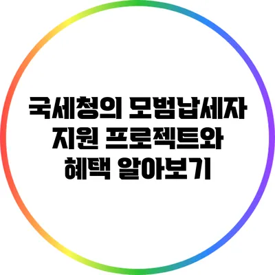 국세청의 모범납세자 지원 프로젝트와 혜택 알아보기