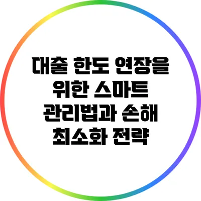 대출 한도 연장을 위한 스마트 관리법과 손해 최소화 전략
