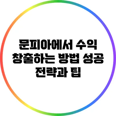 문피아에서 수익 창출하는 방법: 성공 전략과 팁