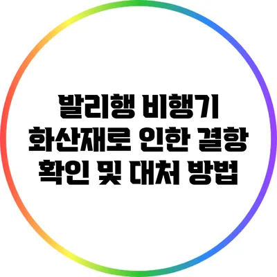 발리행 비행기 화산재로 인한 결항 확인 및 대처 방법