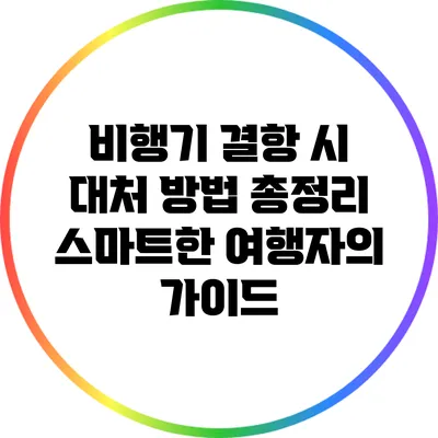 비행기 결항 시 대처 방법 총정리: 스마트한 여행자의 가이드
