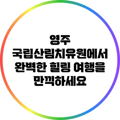 영주 국립산림치유원에서 완벽한 힐링 여행을 만끽하세요