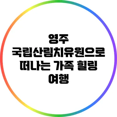 영주 국립산림치유원으로 떠나는 가족 힐링 여행