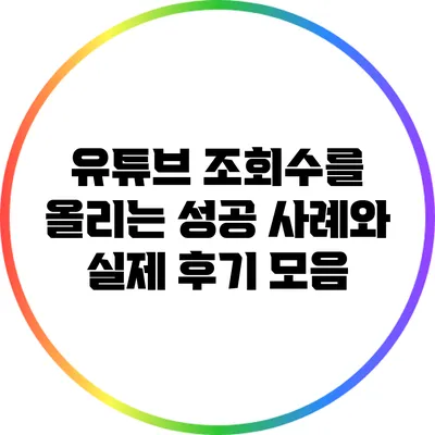 유튜브 조회수를 올리는 성공 사례와 실제 후기 모음