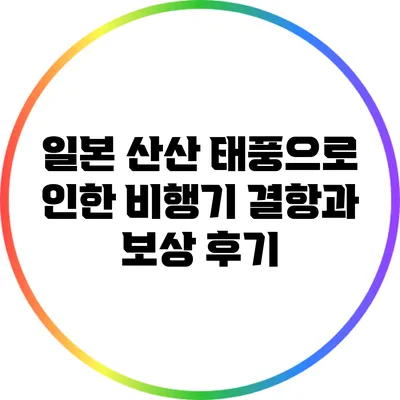 일본 산산 태풍으로 인한 비행기 결항과 보상 후기