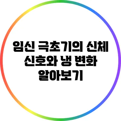임신 극초기의 신체 신호와 냉 변화 알아보기