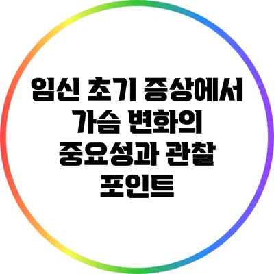 임신 초기 증상에서 가슴 변화의 중요성과 관찰 포인트