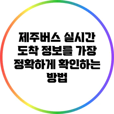 제주버스 실시간 도착 정보를 가장 정확하게 확인하는 방법