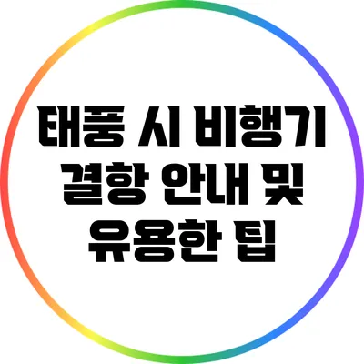 태풍 시 비행기 결항 안내 및 유용한 팁