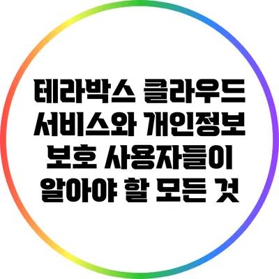 테라박스 클라우드 서비스와 개인정보 보호: 사용자들이 알아야 할 모든 것