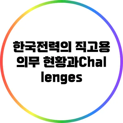 한국전력의 직고용 의무: 현황과Challenges
