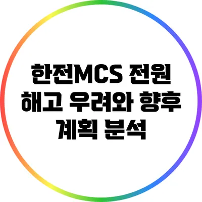 한전MCS 전원 해고 우려와 향후 계획 분석