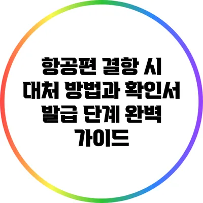 항공편 결항 시 대처 방법과 확인서 발급 단계 완벽 가이드