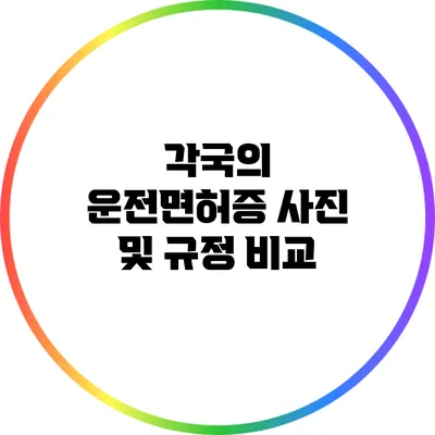 각국의 운전면허증 사진 및 규정 비교