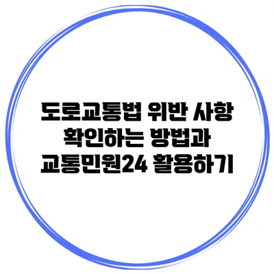 도로교통법 위반 사항 확인하는 방법과 교통민원24 활용하기