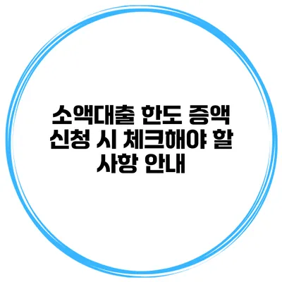 소액대출 한도 증액 신청 시 체크해야 할 사항 안내