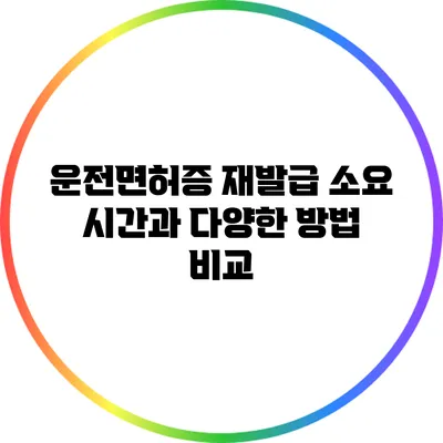 운전면허증 재발급 소요 시간과 다양한 방법 비교