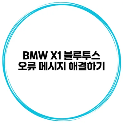 BMW X1 블루투스 오류 메시지 해결하기