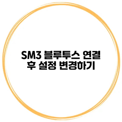 SM3 블루투스 연결 후 설정 변경하기