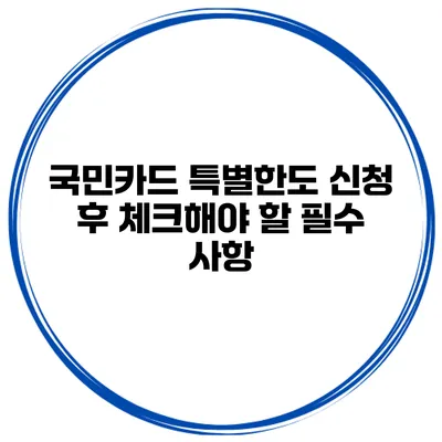 국민카드 특별한도 신청 후 체크해야 할 필수 사항