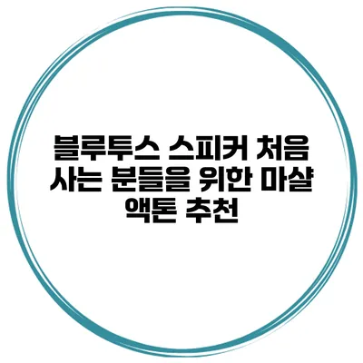 블루투스 스피커 처음 사는 분들을 위한 마샬 액톤 추천