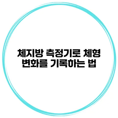 체지방 측정기로 체형 변화를 기록하는 법