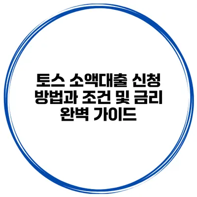 토스 소액대출 신청 방법과 조건 및 금리 완벽 가이드